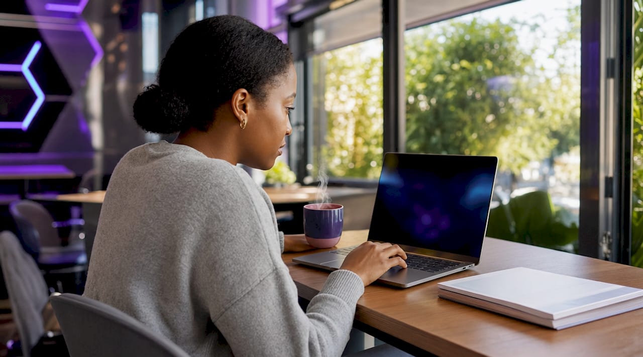 Woman trader working on MT4 gold trading platform