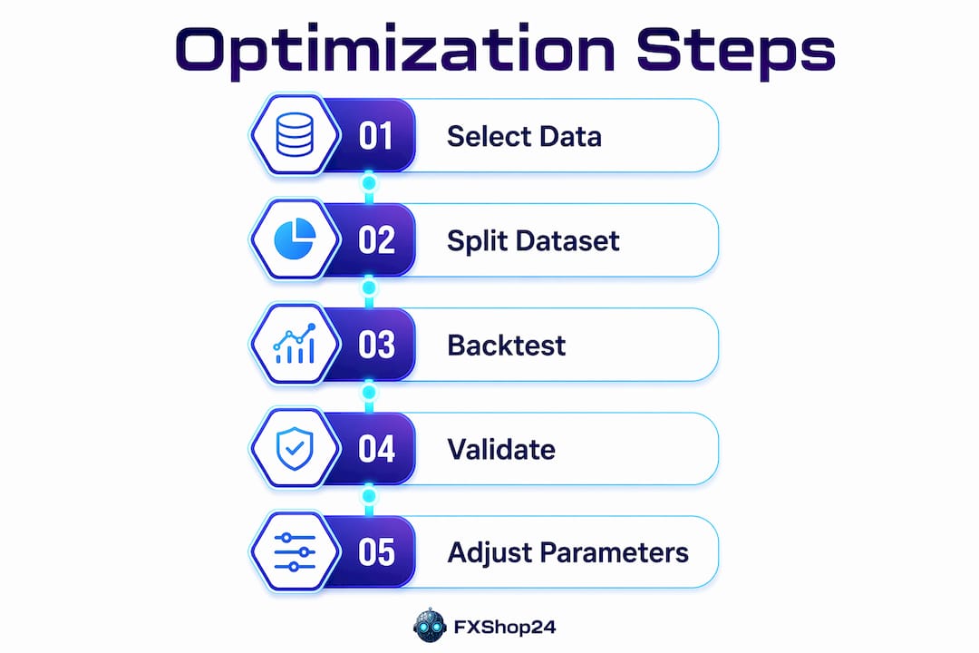 Infographic showing trading optimization steps