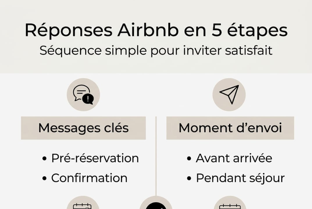 Infographie : les cinq étapes clés pour répondre efficacement sur Airbnb