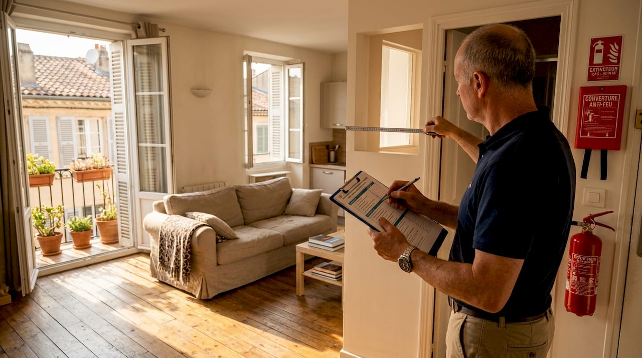 Un inspecteur procède à la visite d’un logement locatif afin de déterminer sa catégorie.