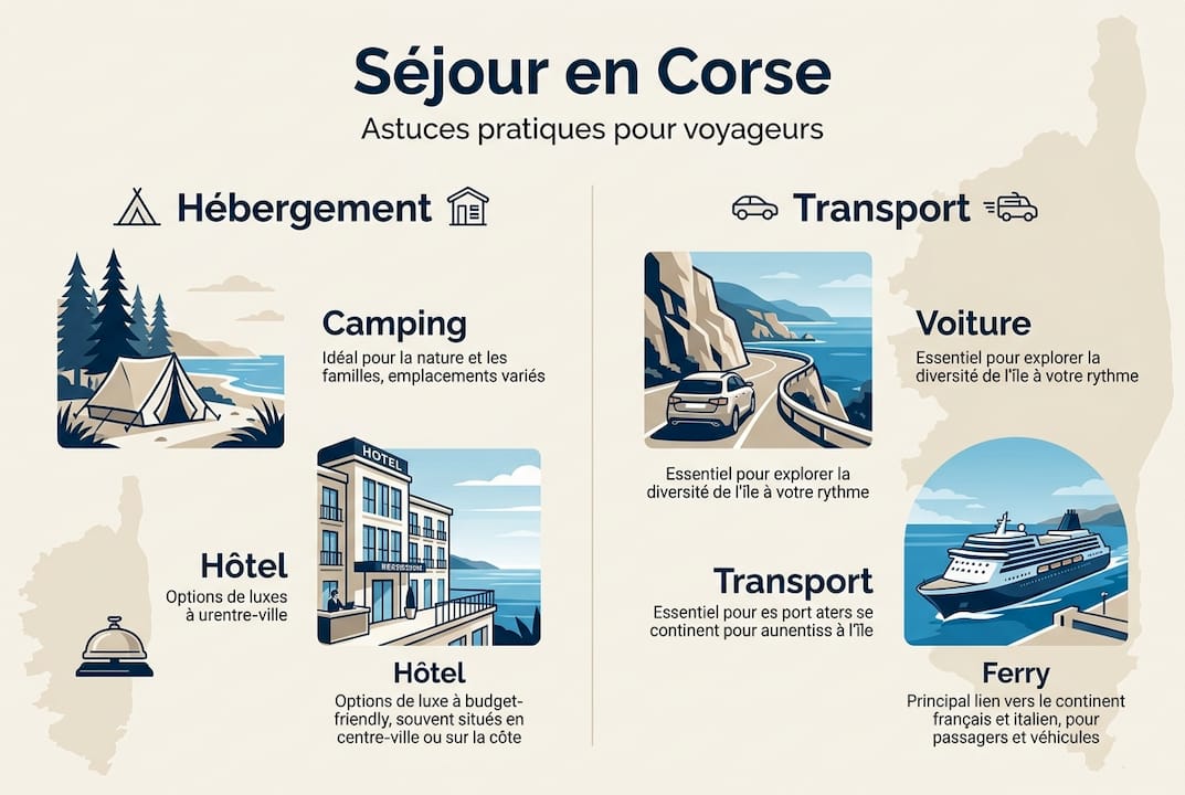 Astuces et conseils pratiques pour se loger et se déplacer en Corse : l’infographie indispensable