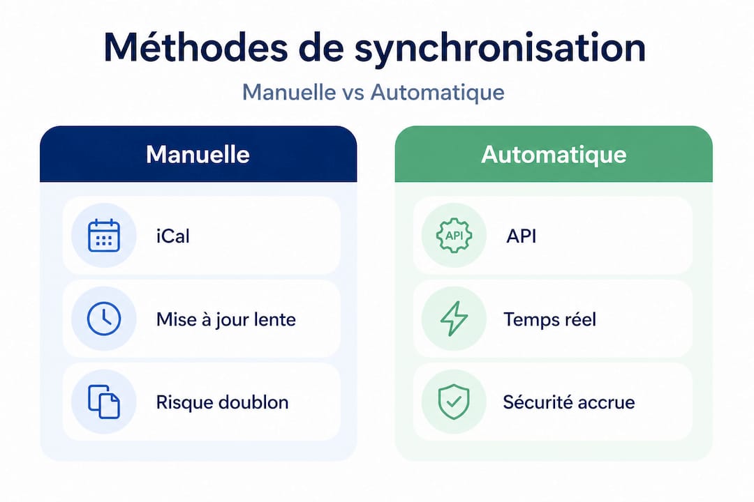 Infographie : panorama des différentes solutions pour synchroniser vos annonces Airbnb