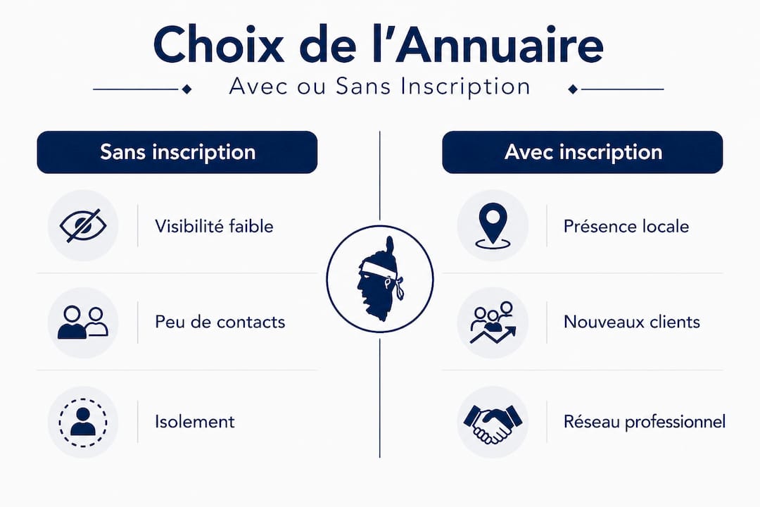 Infographie : comparaison des différentes options pour s’inscrire sur un annuaire en Corse
