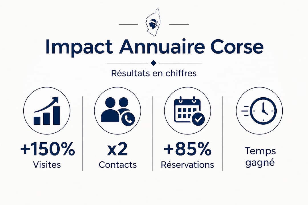 Présentation visuelle des statistiques essentielles de l’annuaire corse