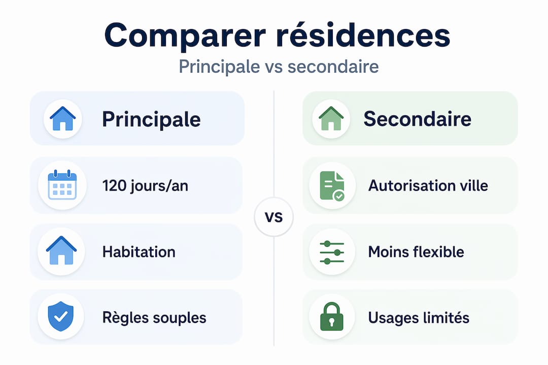Infographie : les différences entre résidence principale et résidence secondaire