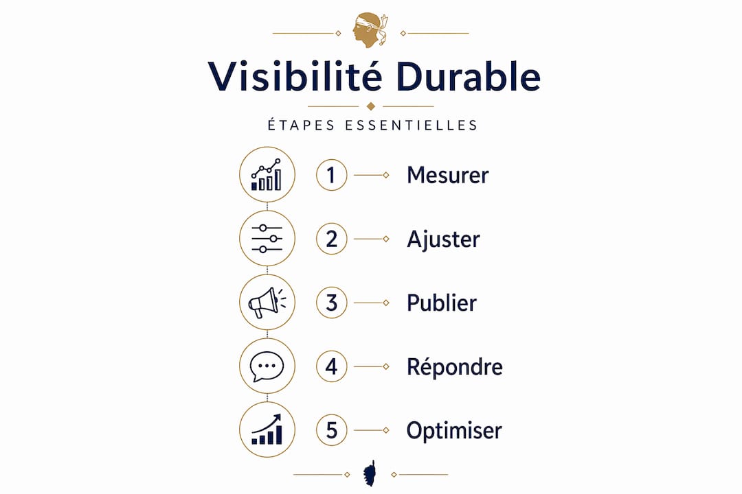 Les étapes clés pour assurer une visibilité touristique durable en infographie