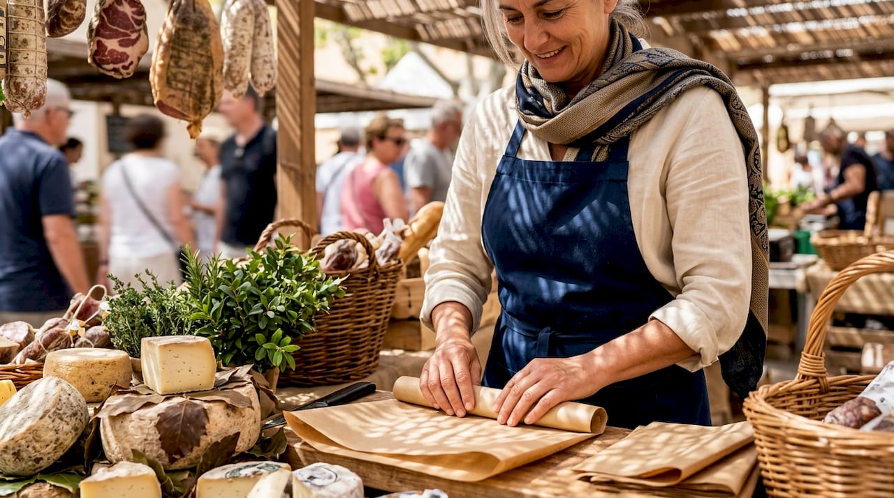 Venez flâner sur notre marché typiquement corse et découvrez les saveurs authentiques de l’île, avec des produits faits main par nos artisans locaux.