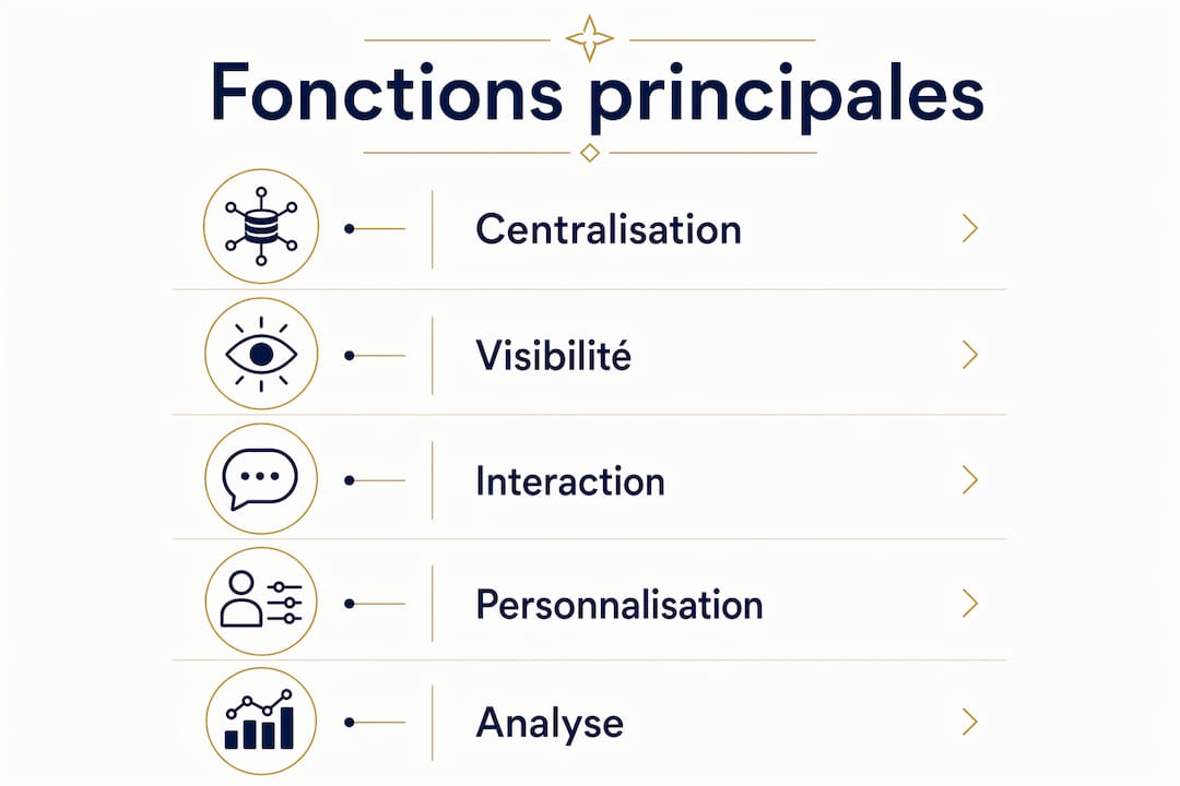 Infographie présentant les principales fonctionnalités d’un portail de promotion touristique