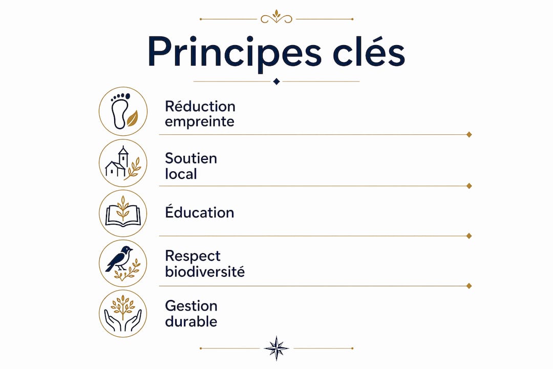 Visuel illustrant les grands principes de l’écotourisme en Corse