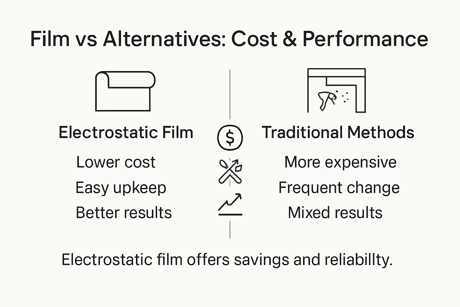 Infographic comparing film cost and performance