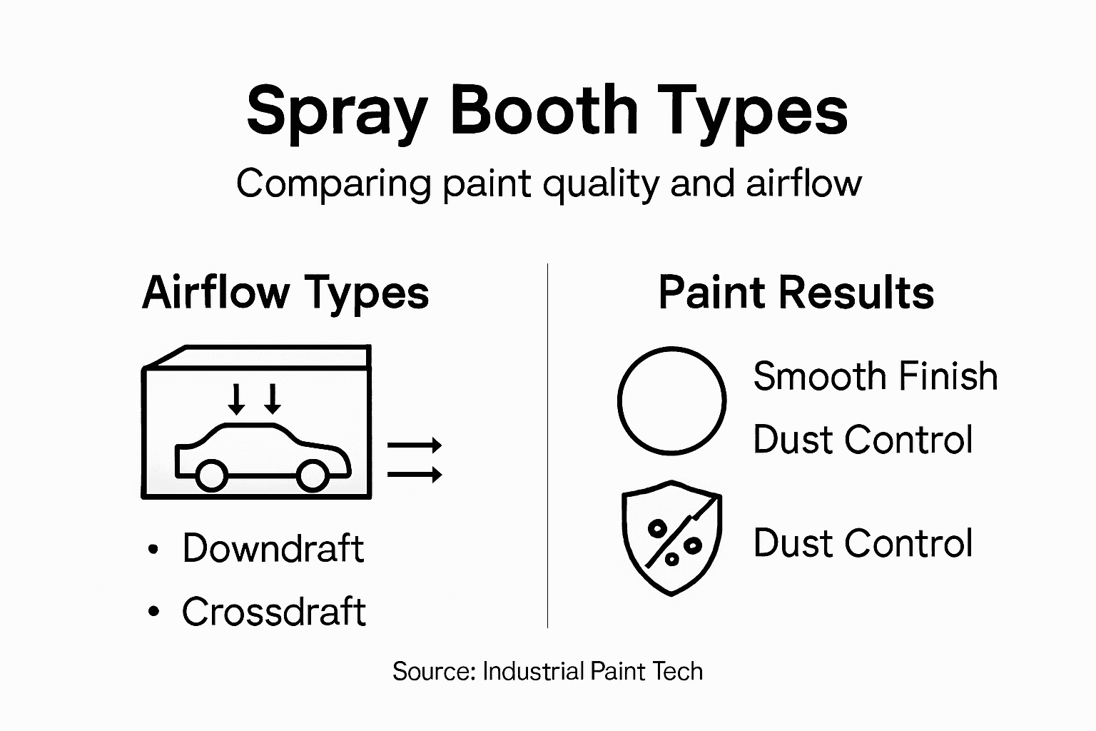 Infographic comparing spray booth types