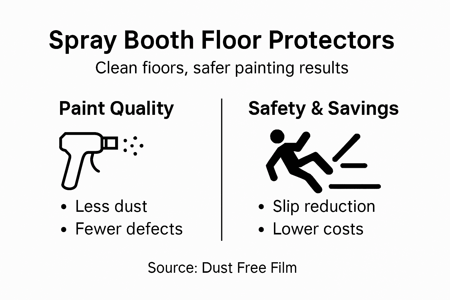Infographic visualizing spray booth floor protector benefits