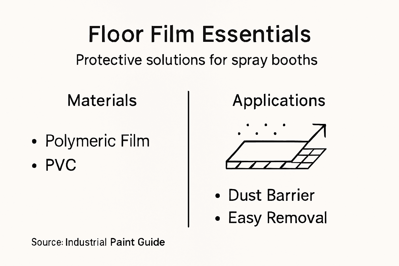 Infographic on spray booth floor film types