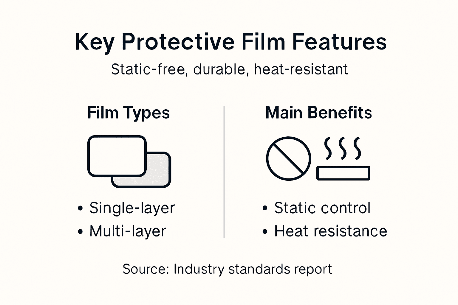 Infographic of protective film types and benefits