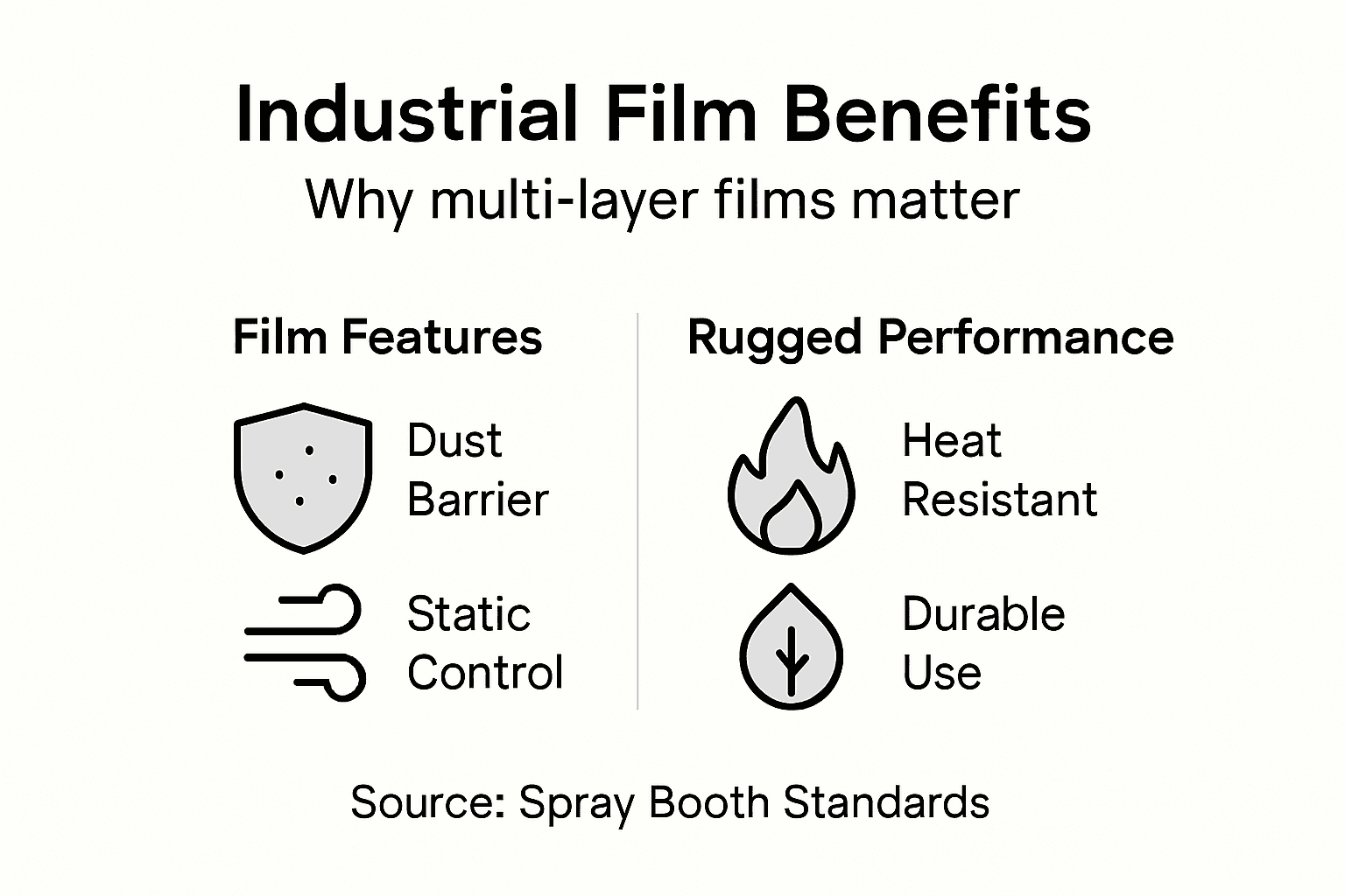 Infographic outlining protective film industrial benefits