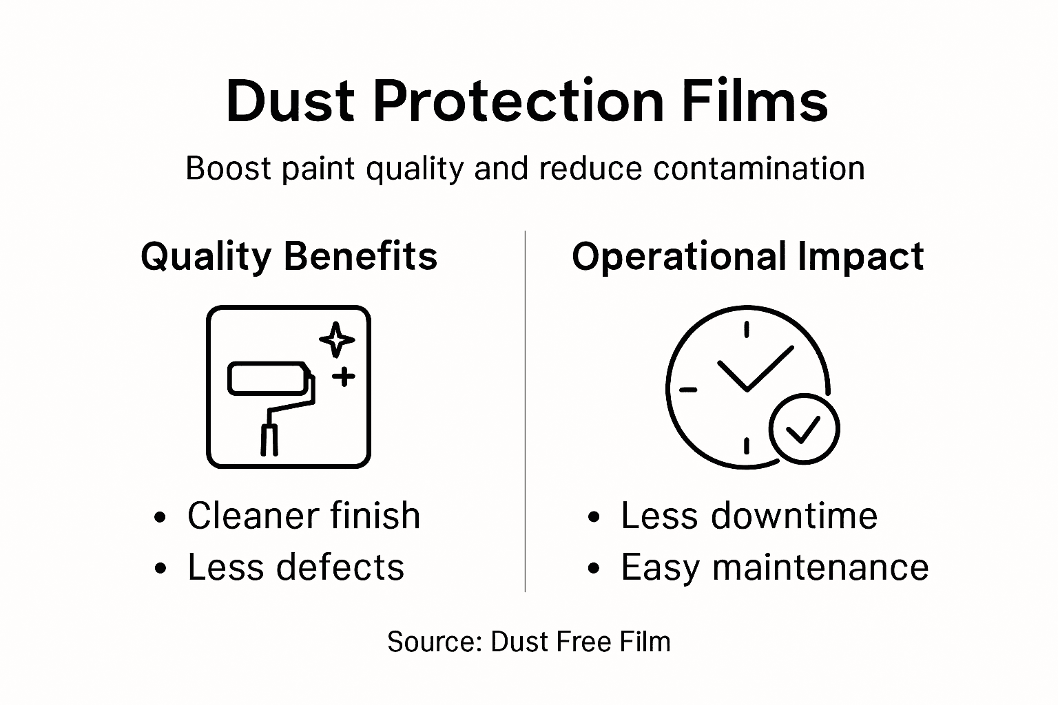 Infographic showing dust protection film benefits