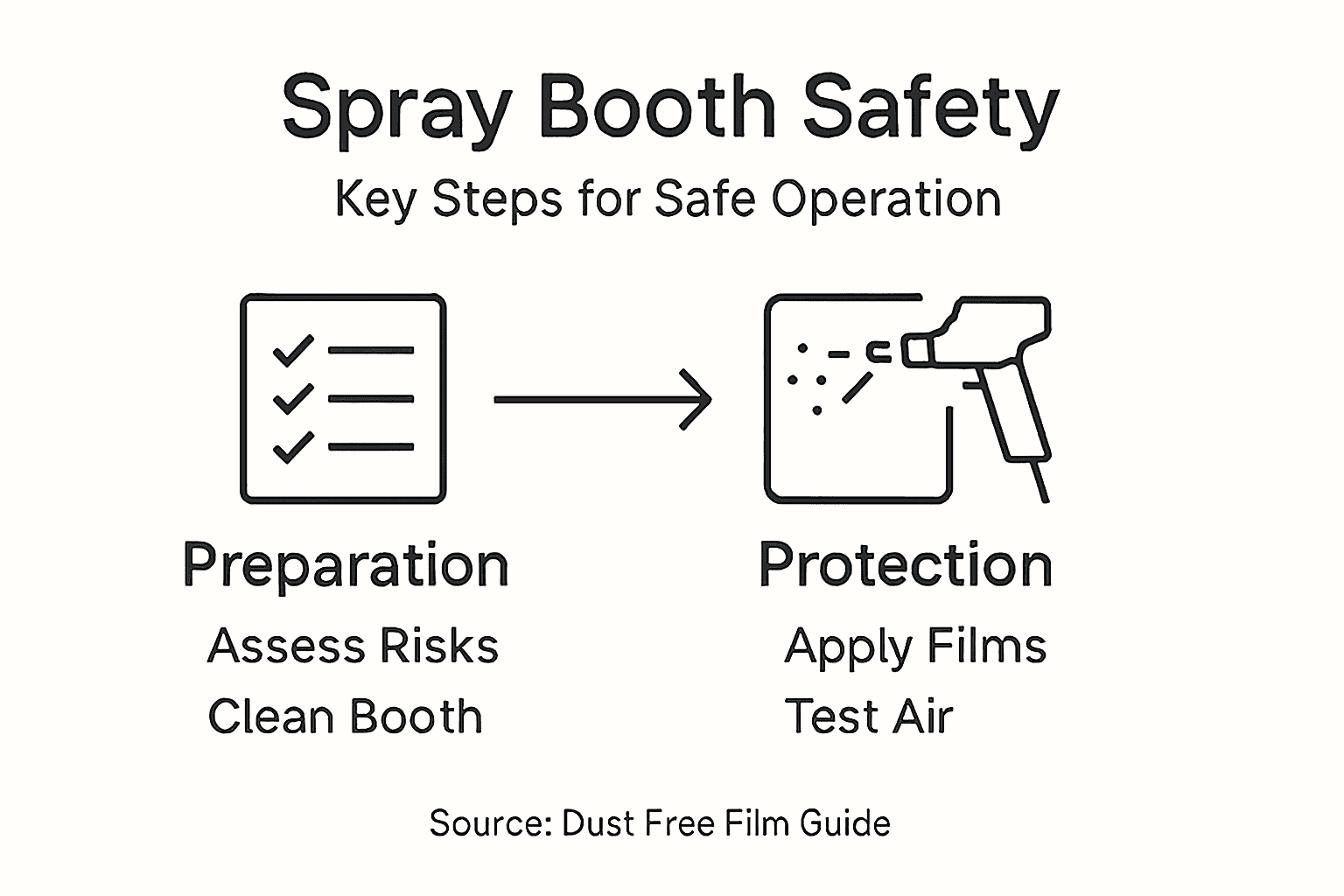 Infographic on spray booth safety workflow