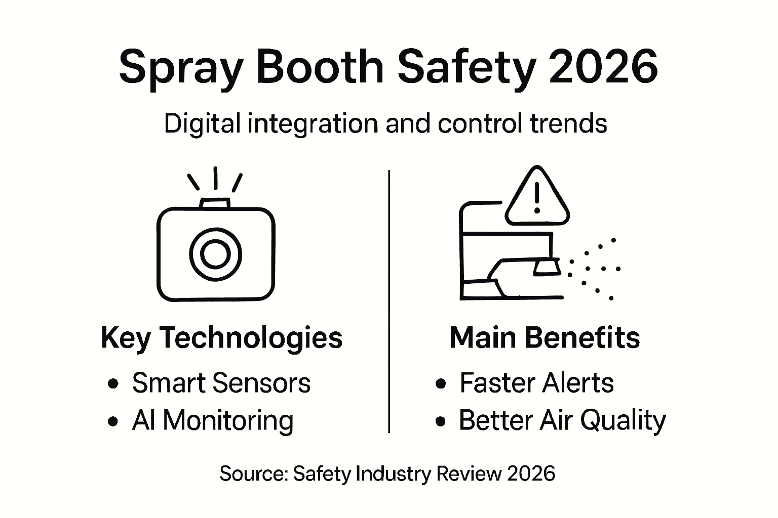 Infographic showing digital trends in spray booth safety