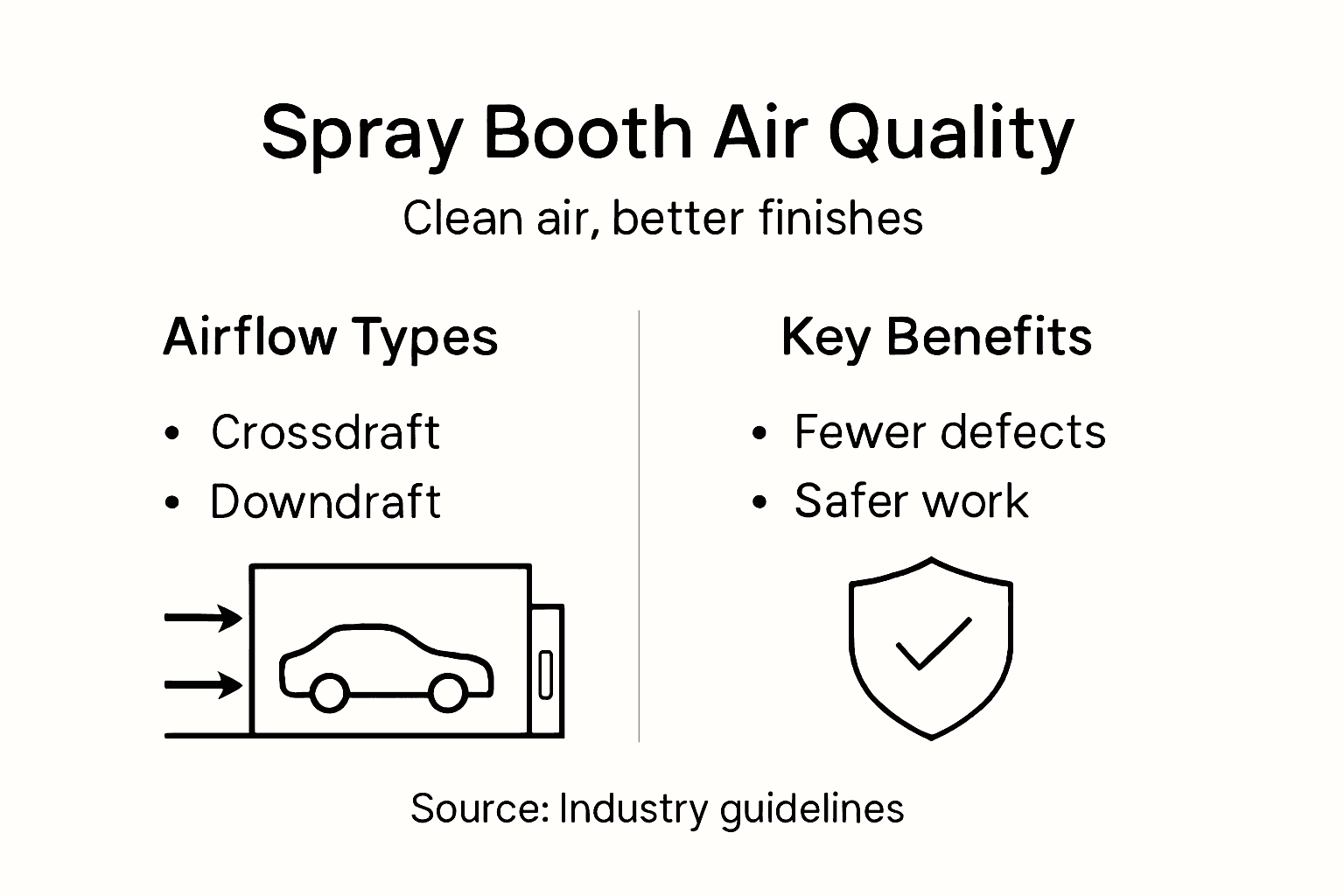 Infographic showing spray booth air quality benefits