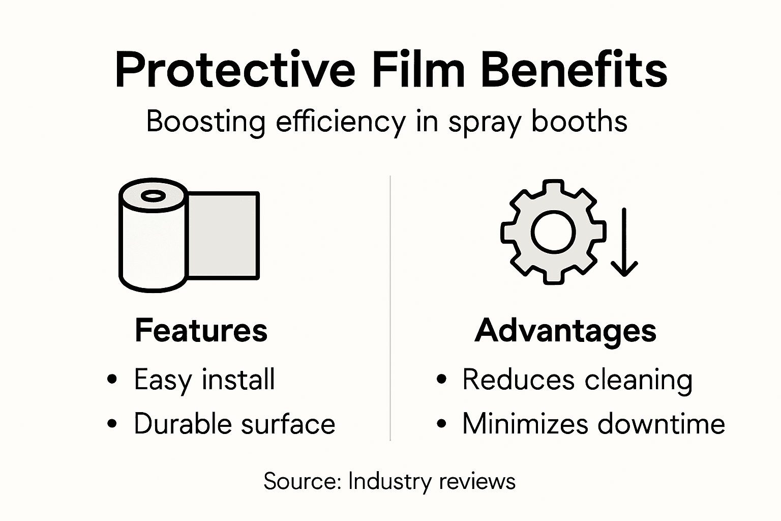 Infographic showing features and advantages of protective films