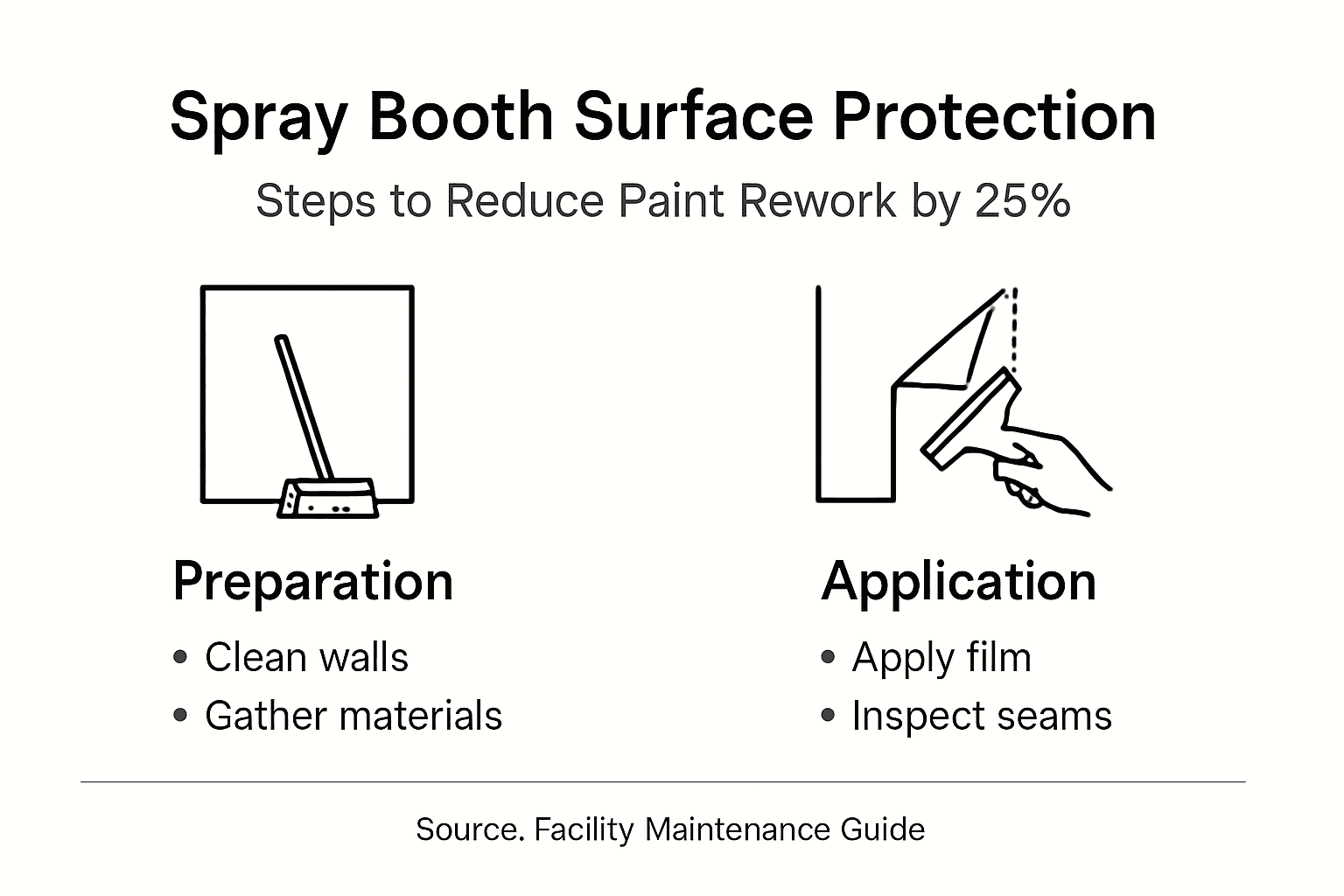 Infographic summarizing spray booth protection steps