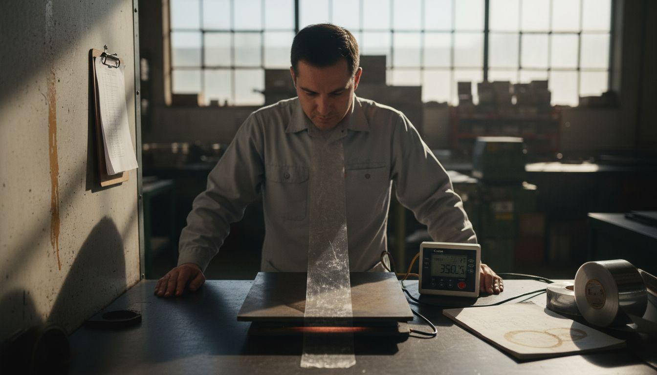 Engineer tests protective film for heat resistance