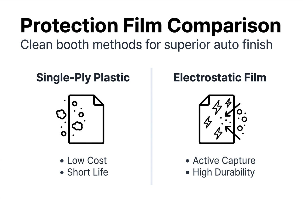 Infographic comparing plastic and electrostatic films