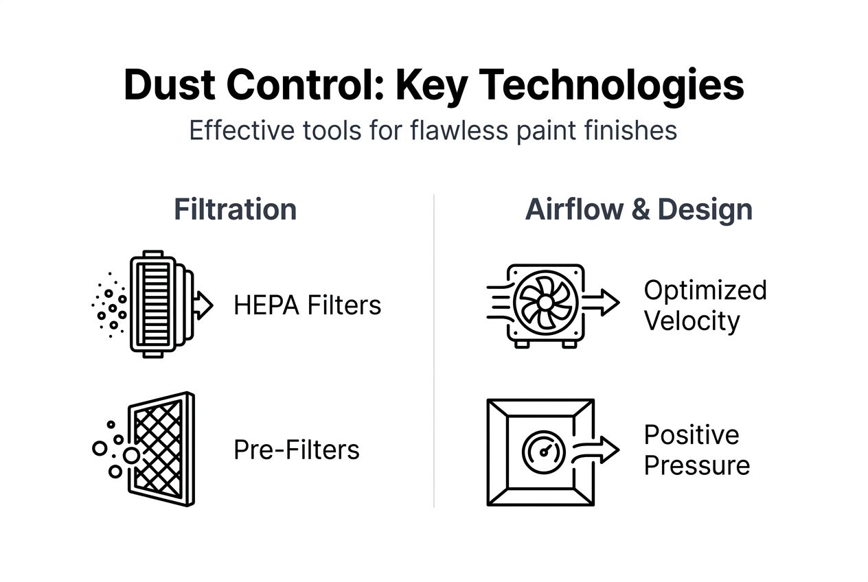 Infographic summarizing main dust control technologies