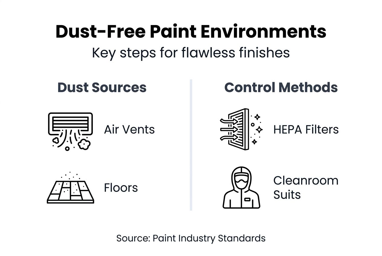 Infographic showing dust control for paint environments
