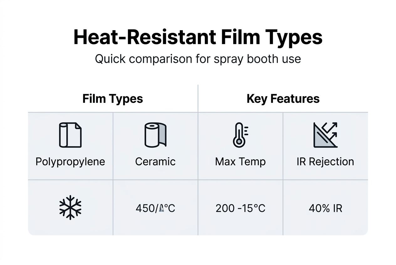 Infographic comparing heat-resistant film options
