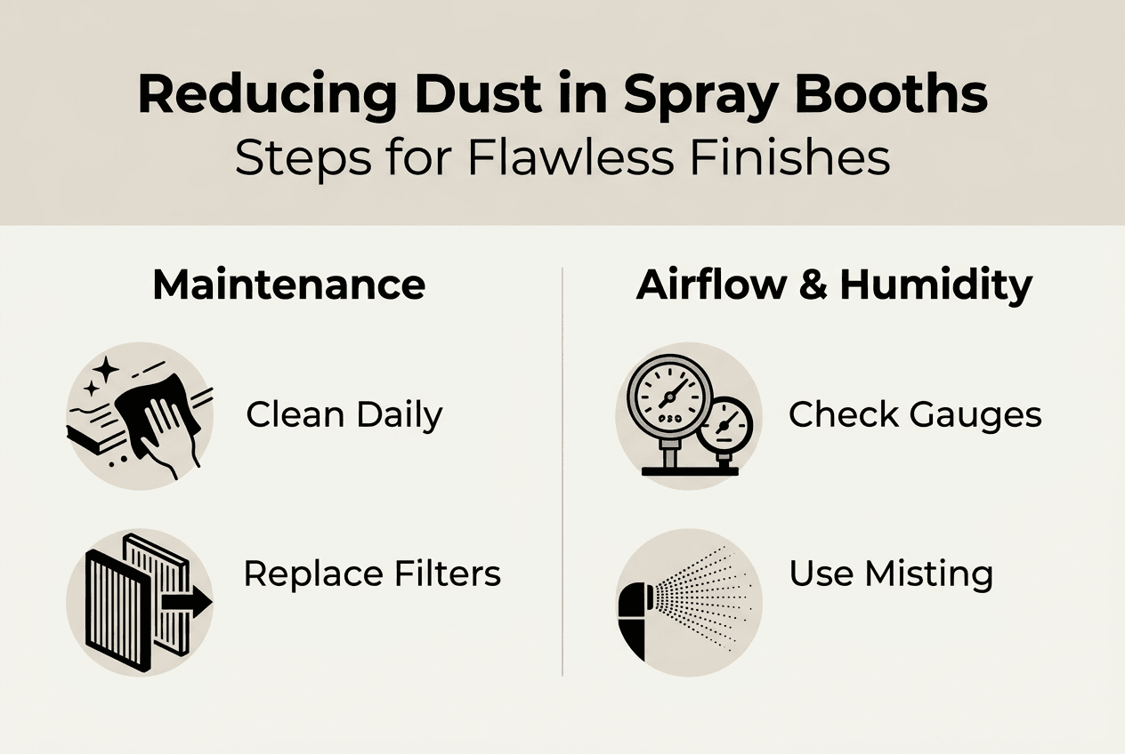 Infographic of dust reduction steps