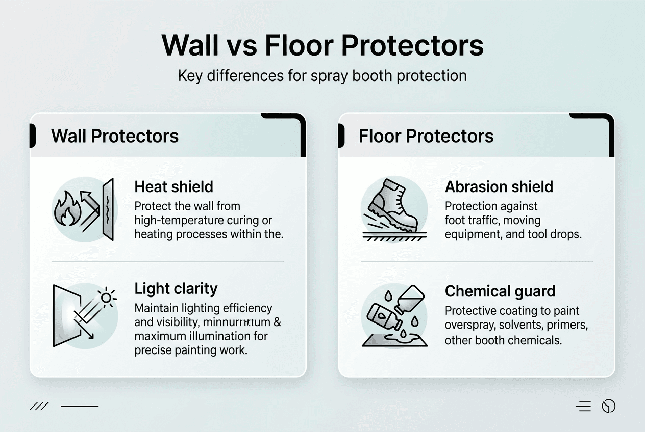 Infographic comparing wall and floor protectors