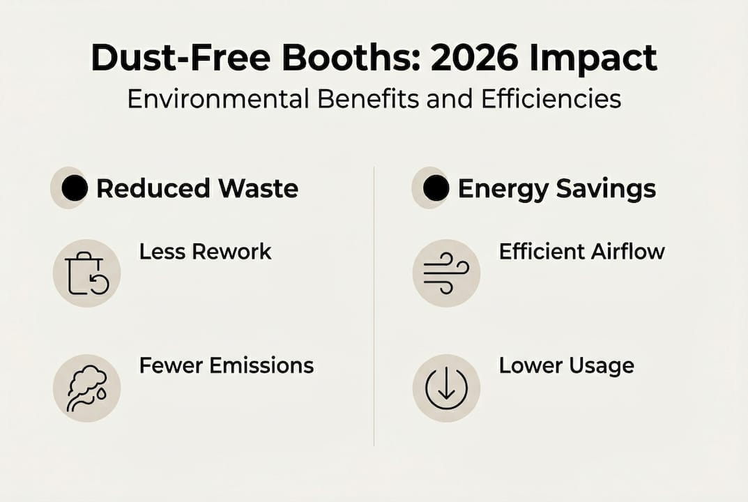 Infographic on dust-free booths benefits and efficiencies