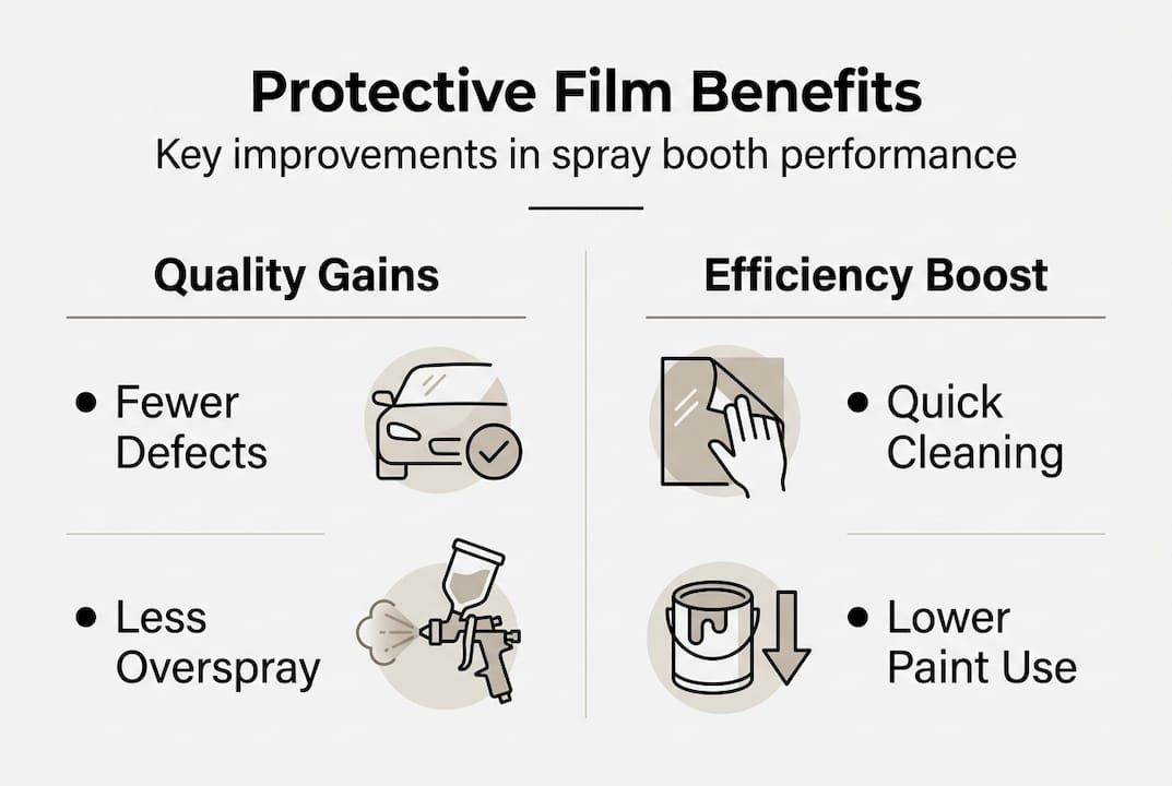 Infographic showing protective film key benefits