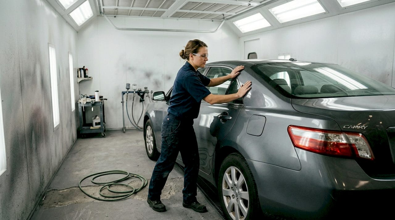 Auto painter positioning vehicle for airflow