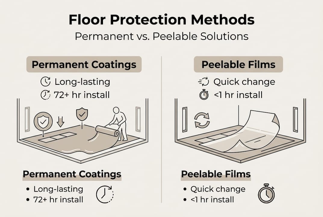 Infographic comparing permanent and peelable methods