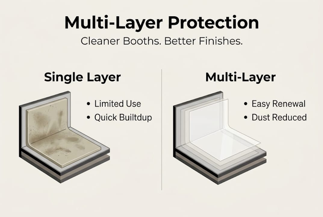 Infographic comparing single vs multi-layer protection
