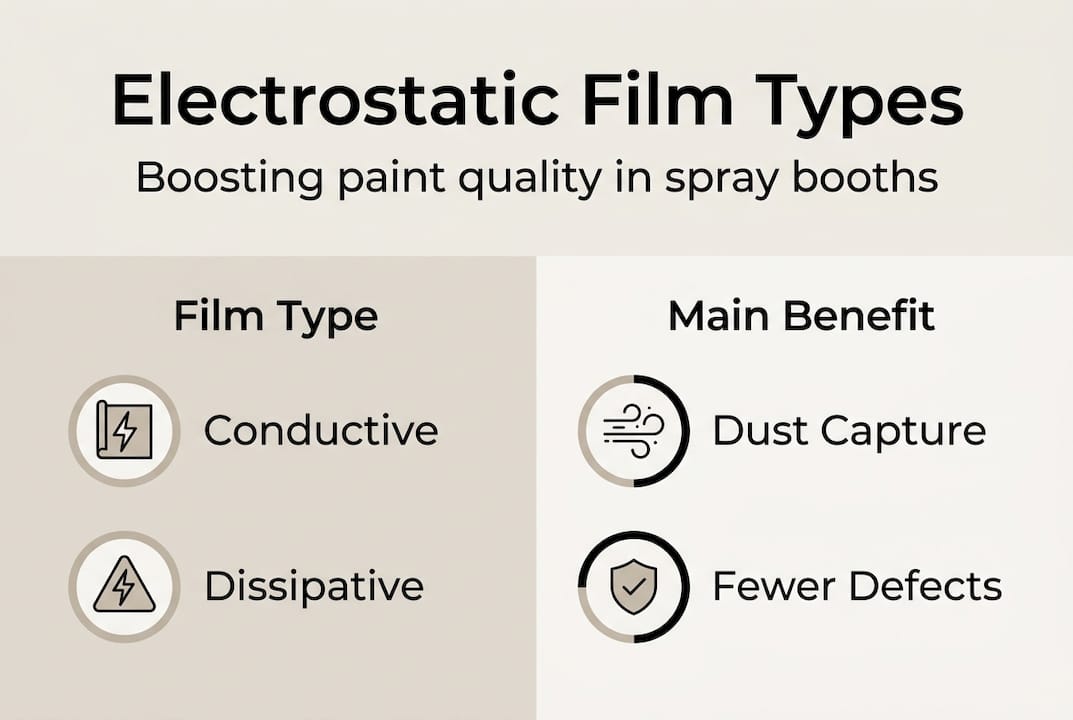 Infographic of electrostatic film types and benefits