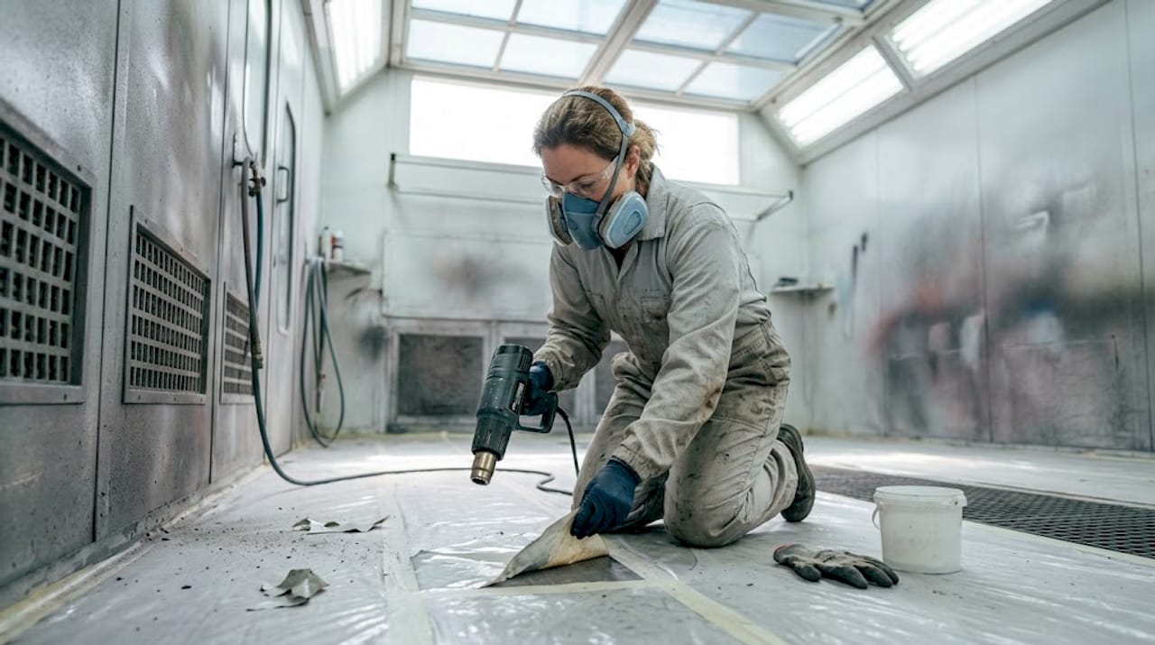 Technician checks dust film after heat cycle