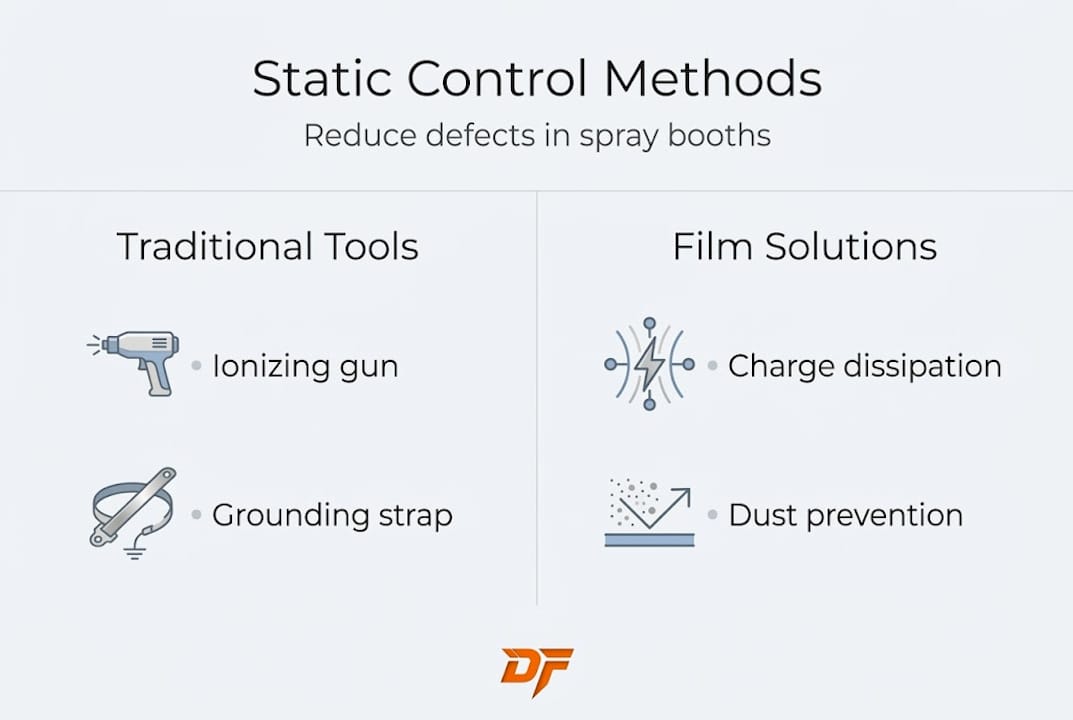 Infographic comparing static control methods