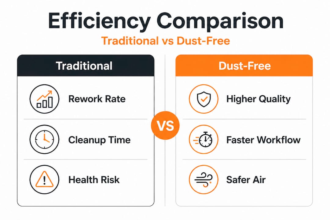 Infographic comparing refinishing systems efficiency