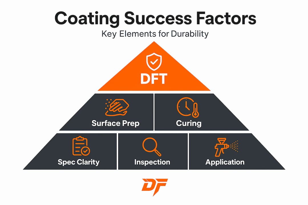 Infographic showing hierarchy of coating success factors