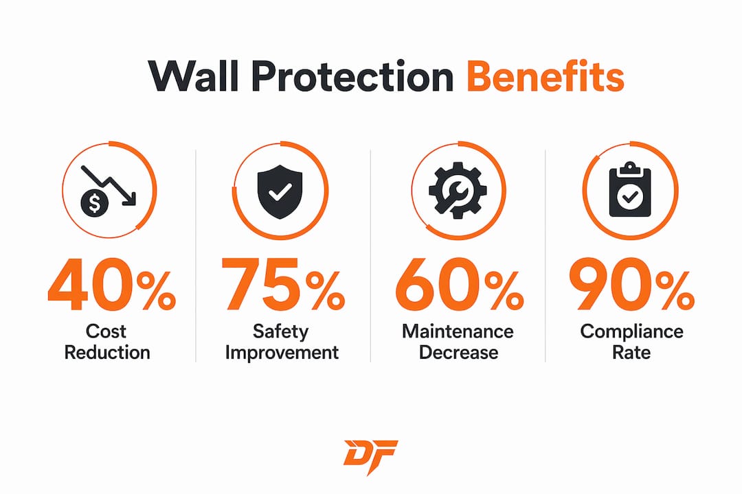 Infographic showing wall protection benefits statistics