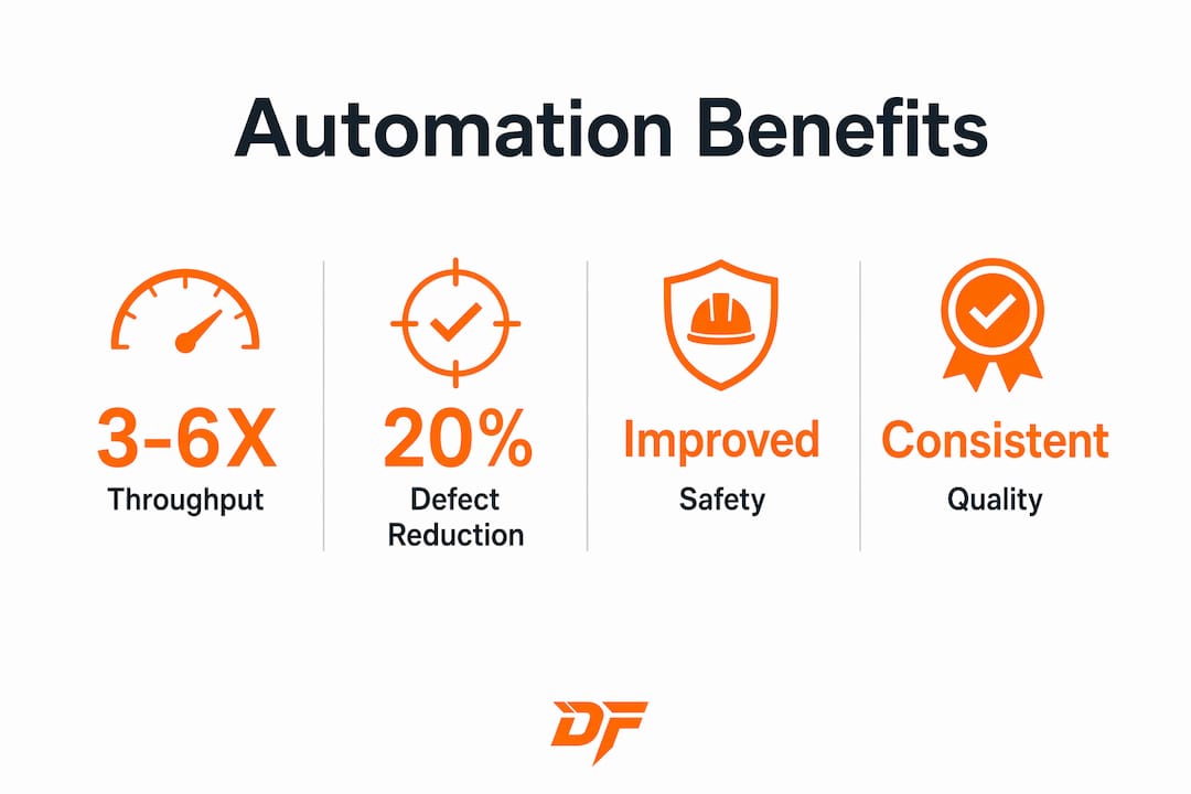 Infographic showing key automation benefits
