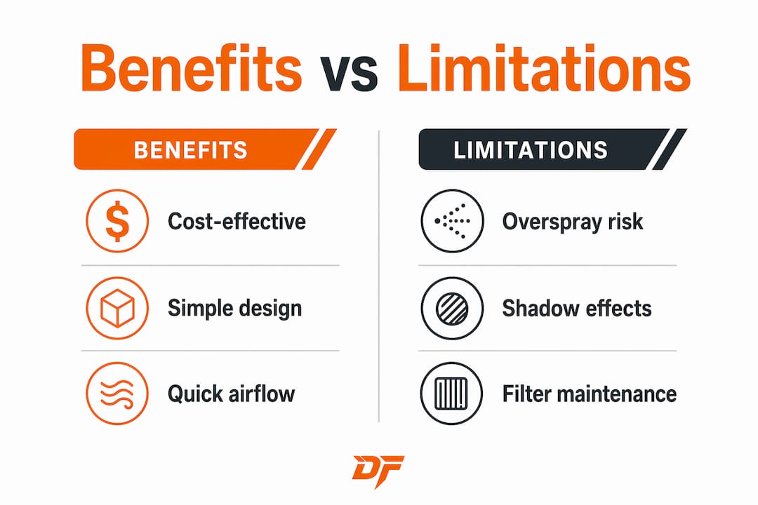 Infographic showing benefits and limitations