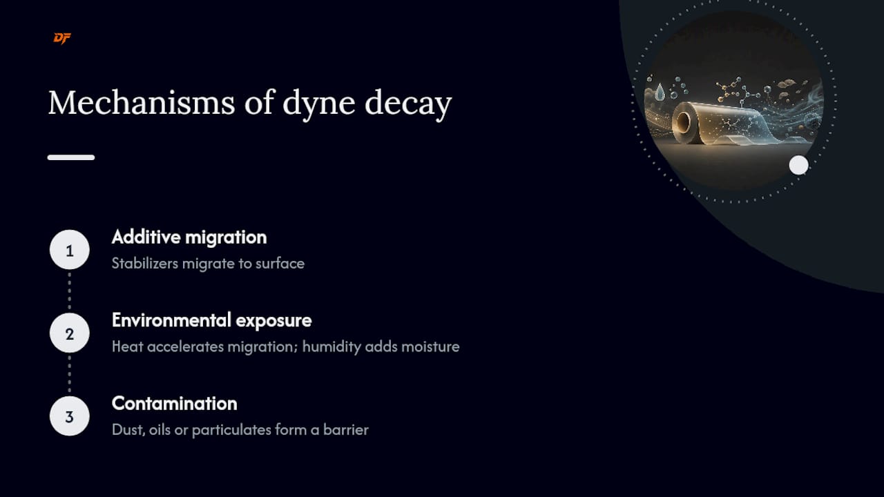 Diagram of booth film decay mechanisms