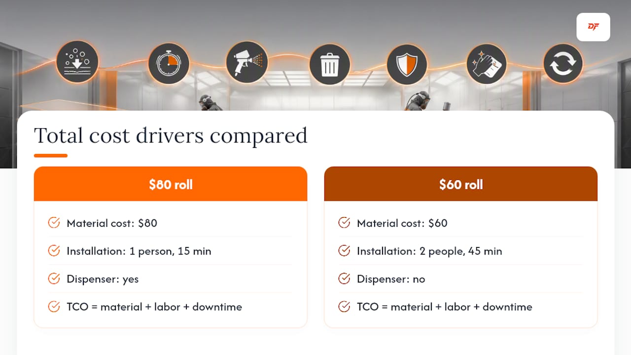 Floor film total ownership cost components