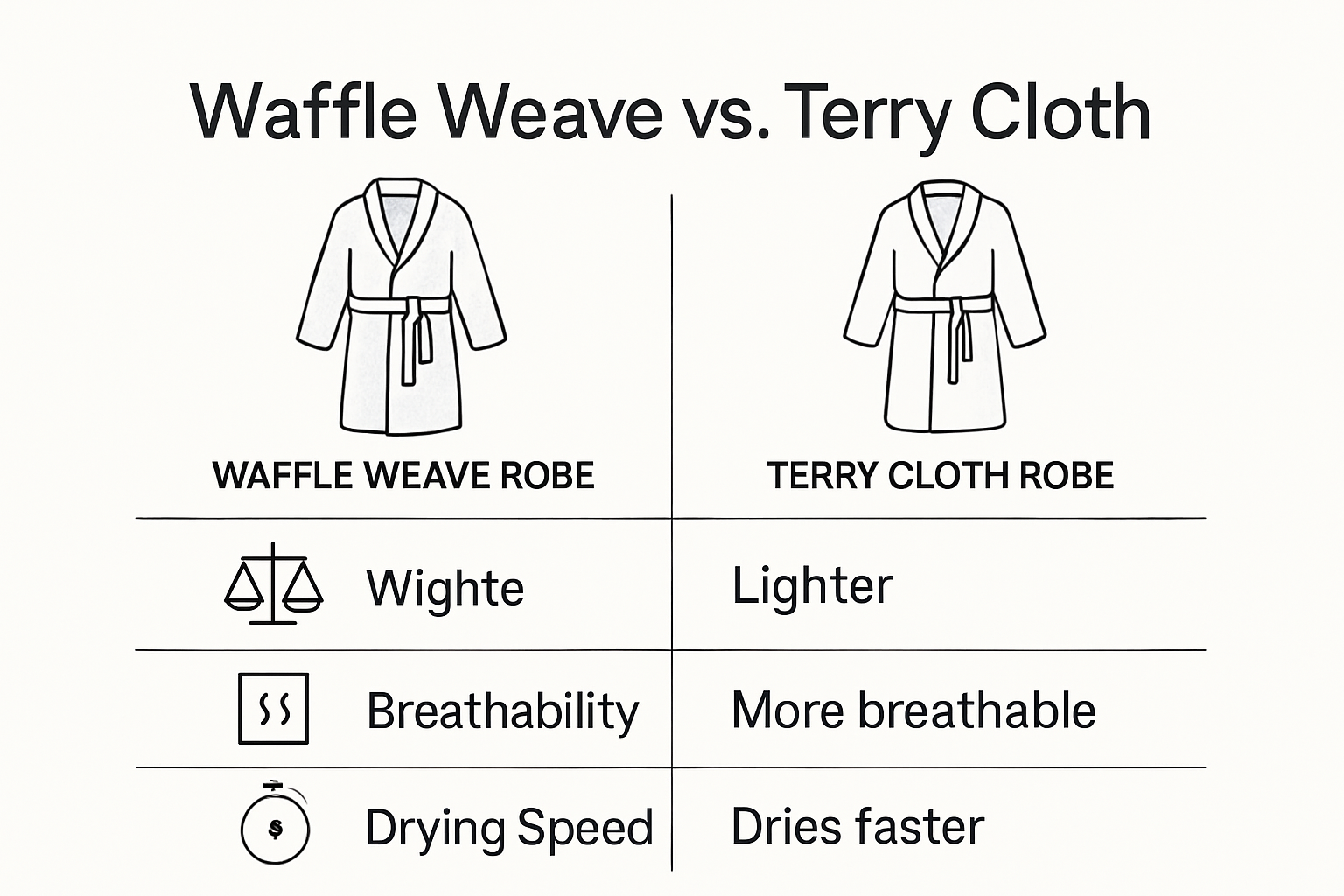 Infographic comparing waffle weave robe advantages