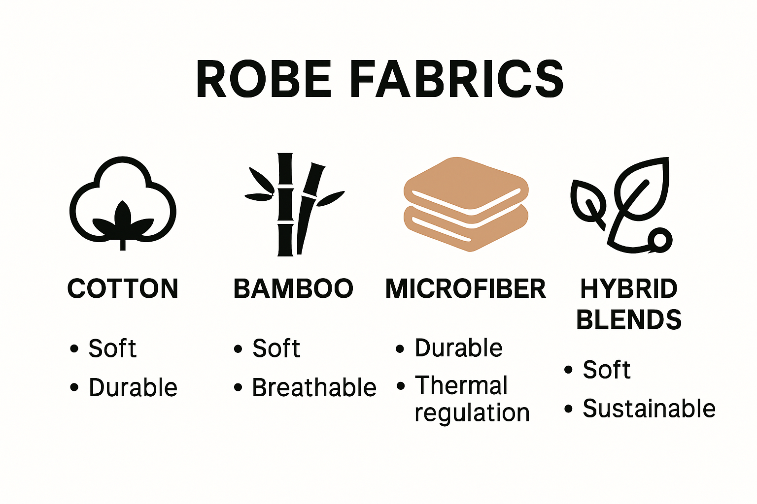 Infographic comparing robe fabric comfort features