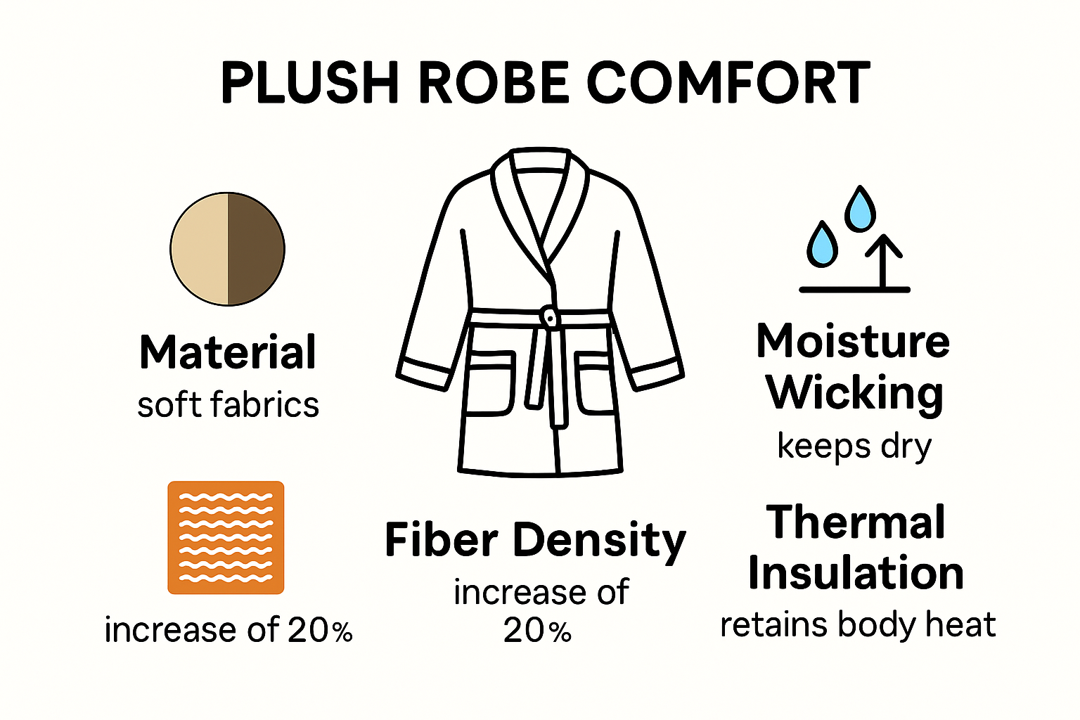 Key factors of plush robe comfort infographic